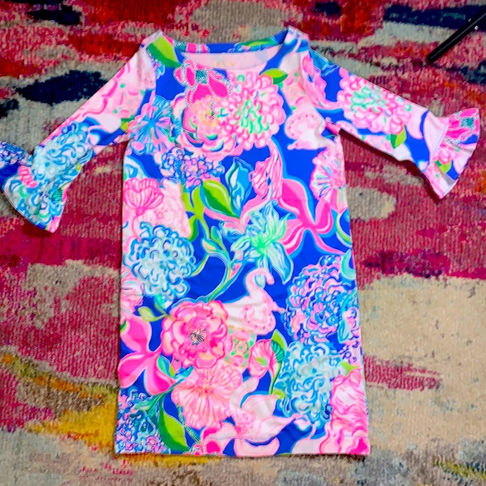 It is a flower dress from Lily Pulitzer.